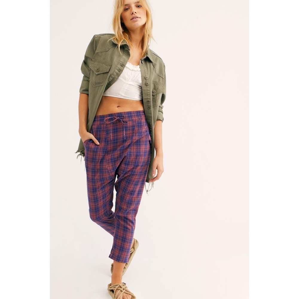 NWOT Free People Purple Camp Pants By Faircloth - Picture 1 of 6